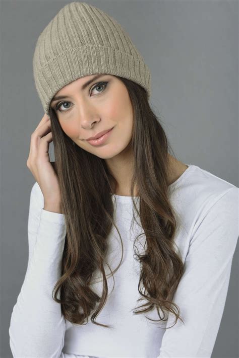 Camel Brown Cashmere Beanie 